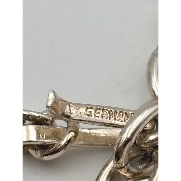 Vintage West Germany Silver Tone Shell Necklace Art Deco Style Unique - Picture 3 of 7